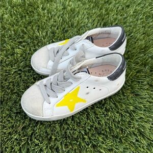 Kids Golden Goose White and Yellow Star Sneakers